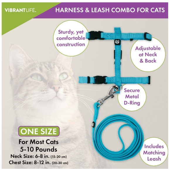 New harness and leash combo, for cats 5-10 lbs - Picture 4 of 7